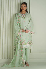 CROSS STITCH - 3PC LAWN EMBROIDERED SHIRT WITH MANAAR EMBROIDERED DUPATTA AND TROUSER - HZG2171