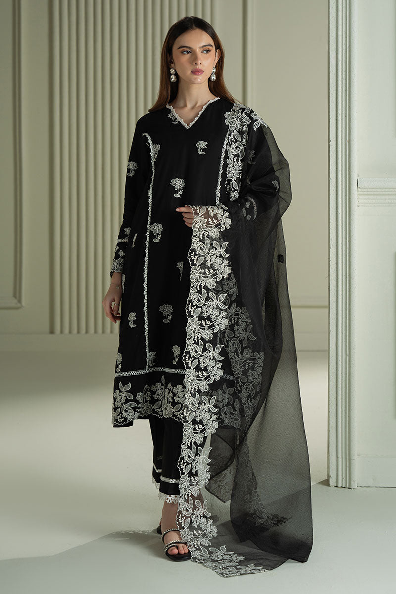 CROSS STITCH - 3PC LAWN EMBROIDERED SHIRT WITH ORGANZA EMBROIDERED DUPATTA AND TROUSER - HZG2271