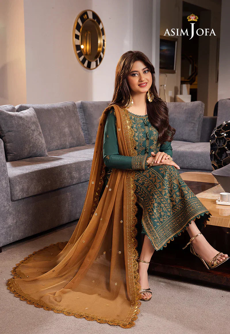 ASIM JOFA - 3PC LAWN EMBROIDERED SHIRT WITH CHIFFON EMBROIDERED DUPATTA AND TROUSER - HZG1767