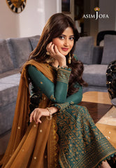 ASIM JOFA - 3PC LAWN EMBROIDERED SHIRT WITH CHIFFON EMBROIDERED DUPATTA AND TROUSER - HZG1767