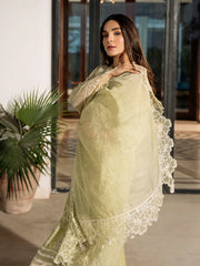 IZEL - 3PC LAWN EMBROIDERED SHIRT WITH KHADI NET EMBROIDERED DUPATTA AND TROUSER - HZG2637
