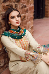 MARIA B - 3PC LAWN EMBROIDERED SHIRT WITH MANAAR PRINTED DUPATTA  AND TROUSER - HZG1478