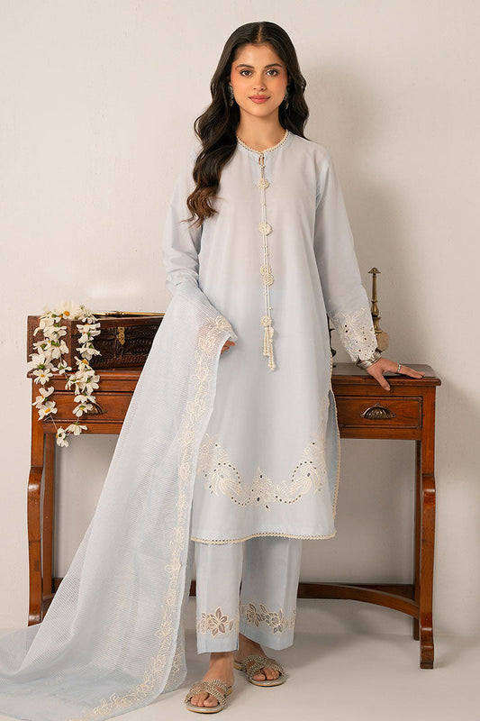 CROSS STITCH - 3PC LAWN EMBROIDERED SHIRT WITH COTTON NET EMBROIDERED DUPATTA AND TROUSER - HZG2273