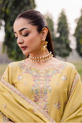 BATIK - 3PC LAWN EMBROIDERED SHIRT WITH KHADDI NET EMBROIDERED DUPATTA AND TROUSER - HZG2801