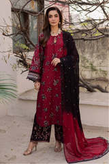 BATIK - 3PC LAWN EMBROIDERED SHIRT WITH CHIFFON TYE AND DYE DUPATTA AND TROUSER - HZG2884