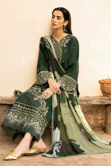 IZEL - 3PC LAWN EMBROIDERED SHIRT WITH CHIFFON PRINTED DUPATTA AND TROUSER - HZG2693